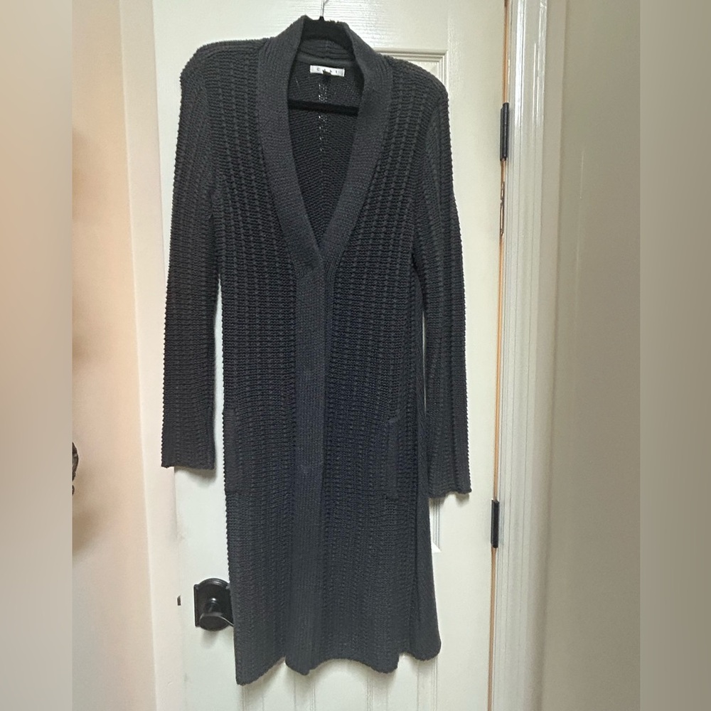 CAbi Gray Long Knit Cardigan/Coat